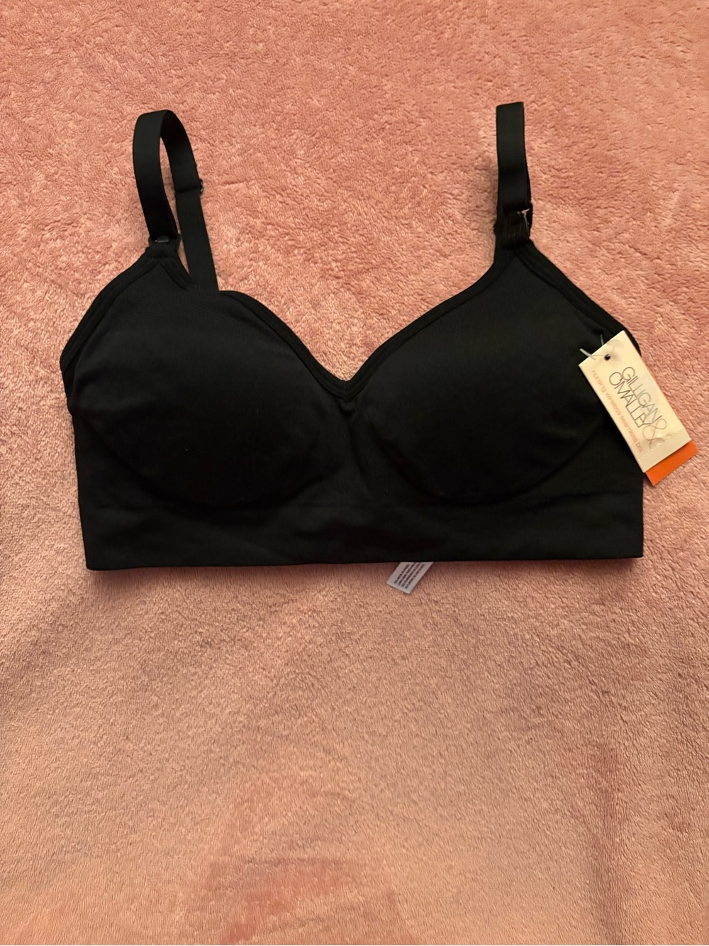 Gilligan and O’Malley women’s nursing wireless seamless bra-black